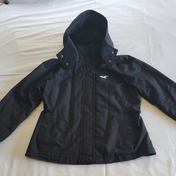 Hollister All-Weather Black Jacket with Mint Lining XL - Picture 1 of 16